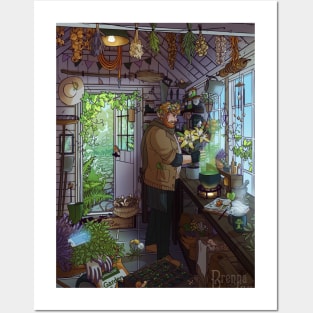 Modern Male Witch Greenhouse Posters and Art